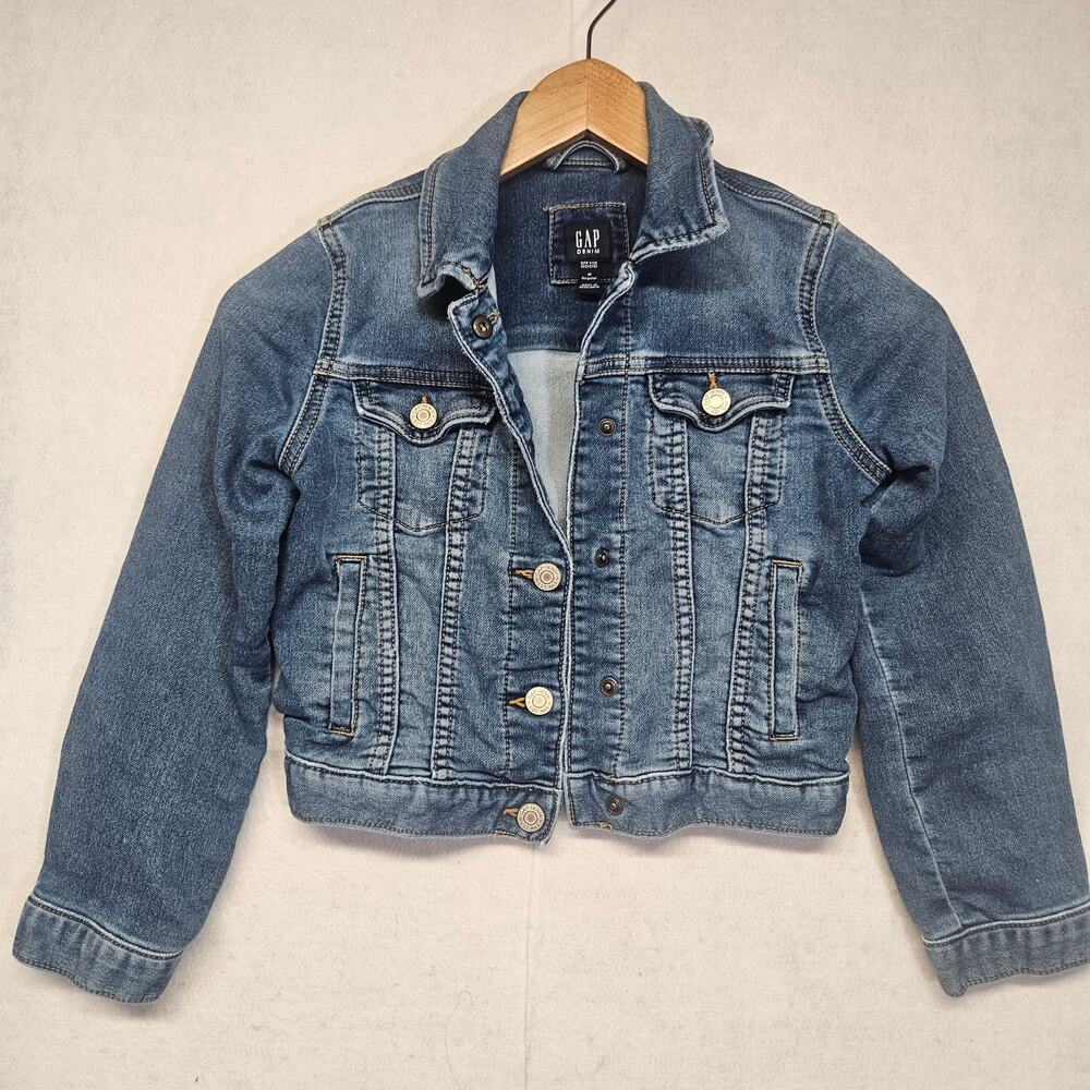 GAP Classic Blue Denim Crop Jean Jacket for girls size medium